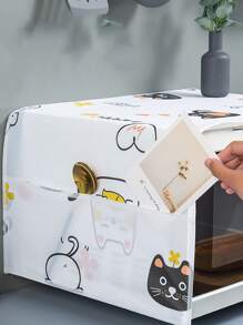 1pc Cartoon Animal Print Random Microwave Oven Cover - Multicolor - View 4