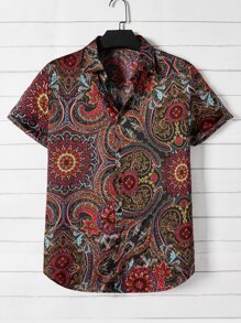 GENTILAND Men Mandala Print Shirt - Multicolor - View 5