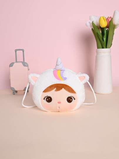 Metoo Tiramitu Girls Cartoon Unicorn Design Novelty Bag Fluffy Cute