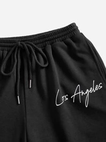 Muchica Bộ đồ hai mảnh nữ Cắt ra Dây kéo Túi Khối Màu Lá thư Giải trí - màu đen - Xem 3