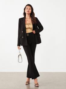 BizChic Ruched Bust Satin Crop Cami Top - Khaki - View 3