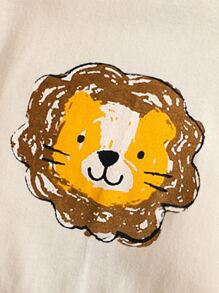 Baby Boy Cartoon Graphic Tee Romper - Apricot - View 3