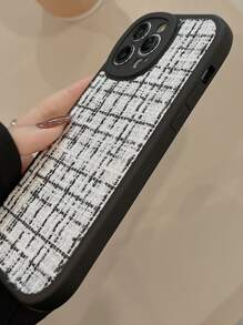 GUCADI 1pc 格子天鹅绒手机壳适用于苹果 iPhone 16/15/14/13/12/11 系列,适合秋冬季 - 彩色 - 查看 3