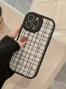GUCADI 1pc 格子天鹅绒手机壳适用于苹果 iPhone 16/15/14/13/12/11 系列,适合秋冬季 - 彩色 - 查看 4