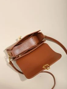 Mini Stitch Detail Square Bag - Brown - View 6