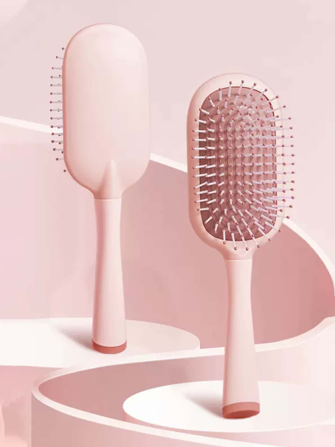 1 Piece Handled Hair Brush, Volumizing Massage Comb, Suitable For All Hair Types, Nylon Teeth Detangling Brush, Unisex, Girls Gift (Pink) Hair Brush, Comb, Hairstyling Tool, Hairstyling Products And Accessories, Suitable For Barbershop, Beauty Salon, Back To School Season, Travel Vacation Etc., Essential For Ladies, Wooden Comb, Hair Brush, Hairstyling Equipment, Hairstyle, Haircare, Hair Brush, Brush Set, Comb, Curling Brush, Detangling Brush, Ladies Hair Brush, Barbershop, Hairstyling Equipment