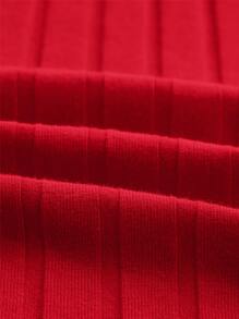 SHEIN Privé Solid Backless Tube Dress - Red - View 3