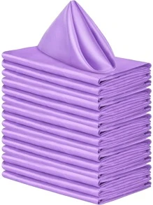 6pcs-43*43cm Solid Color Napkins, Polyester Napkins For Restaurant & Living Room - Purple - View 1