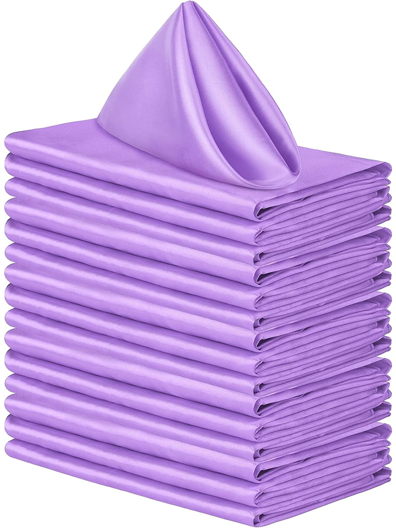 6pcs-43*43cm Solid Color Napkins, Polyester Napkins For Restaurant & Living Room - Purple - View 1