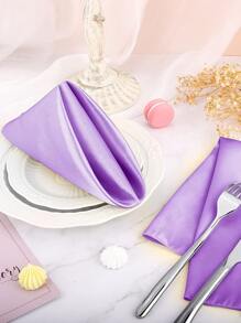 6pcs-43*43cm Solid Color Napkins, Polyester Napkins For Restaurant & Living Room - Purple - View 2