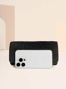 Quyến rũ, thanh lịch, tinh tế, yên tĩnh Sequin sang trọng, sành điệu, sang trọng, sáng bóng Mới xuyên biên giới Túi ly hợp buổi tối sáng bóng với thiết kế tối giản và dây chuyền sang trọng, có thể được mang như một chiếc ly hợp cầm tay, túi đeo vai hoặc túi đeo chéo mini, túi ăn tối cho Cô gái tiệc tùng, Người phụ nữ, Cô dâu Hoàn hảo cho bữa tiệc, đám cưới, vũ hội, bữa tối / tiệc, cho cocktail - màu đen - Xem 6