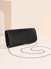 Quyến rũ, thanh lịch, tinh tế, yên tĩnh Sequin sang trọng, sành điệu, sang trọng, sáng bóng Mới xuyên biên giới Túi ly hợp buổi tối sáng bóng với thiết kế tối giản và dây chuyền sang trọng, có thể được mang như một chiếc ly hợp cầm tay, túi đeo vai hoặc túi đeo chéo mini, túi ăn tối cho Cô gái tiệc tùng, Người phụ nữ, Cô dâu Hoàn hảo cho bữa tiệc, đám cưới, vũ hội, bữa tối / tiệc, cho cocktail - màu đen - Xem 8