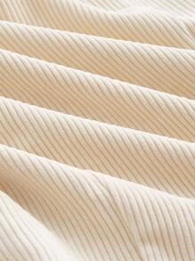 SHEIN MOD 前紐扣燈芯絨洋裝 - 米色 - 查看 4