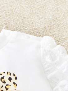 Baby Girl Slogan Graphic Bow Front Sweatshirt - White - View 4