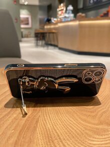 Straight Edge Electroplated Rabbit Phone Case Compatible With IPhone11, IPhone15, IPhone15Pro, IPhone15ProMax, IPhone16, IPhone16Pro, IPhone16Plus, IPhone16ProMax