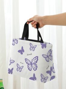 ROMWE 1pc Butterfly Pattern Lunch Bag - Multicolor - View 1