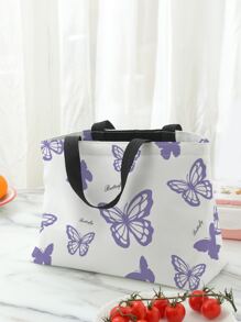 ROMWE 1pc Butterfly Pattern Lunch Bag - Multicolor - View 2