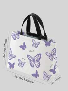 ROMWE 1pc Butterfly Pattern Lunch Bag - Multicolor - View 3