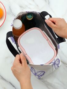 ROMWE 1pc Butterfly Pattern Lunch Bag - Multicolor - View 5
