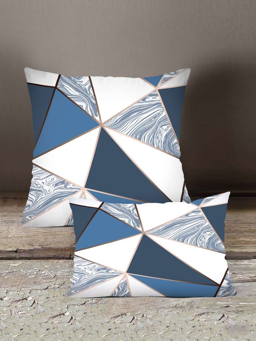 1pc Geometric Print Cushion Cover Without Filler - Multicolor - View 1