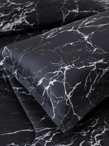 Marble Print Duvet Cover Set Without Filler - Multicolor - View 3