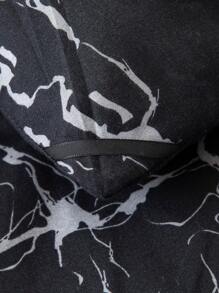 Marble Print Duvet Cover Set Without Filler - Multicolor - View 4