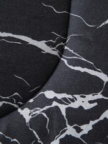 Marble Print Duvet Cover Set Without Filler - Multicolor - View 5