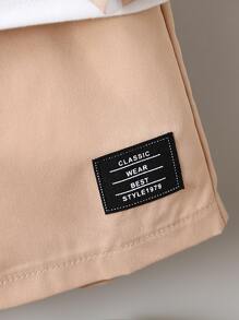 Toddler Boys Striped Letter Patched Shirt & Shorts With Tank Top - Multicolor - View 3