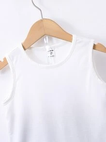 Toddler Boys Striped Letter Patched Shirt & Shorts With Tank Top - Multicolor - View 4