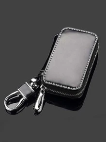 1入黑色大容量汽車遙控鑰匙套,男女適用的汽車鑰匙套 - 黑色 - 查看 1