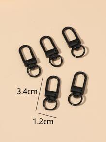 5 chiếc nút hợp kim hình móc khóa màu đen Mặt dây chuyền trang sức tự làm - màu đen - Xem 3