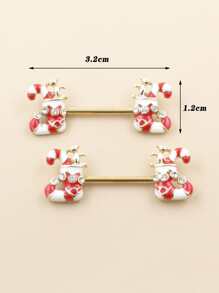 2 piezas Anillo de pezón decoración de calcetín de Navidad - Multicolor - Ver 3