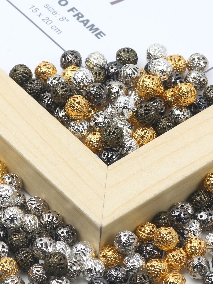 1包混色鐵藝花球和珠子適用於DIY手機/手鍊墜飾 - 彩色 - 查看 1