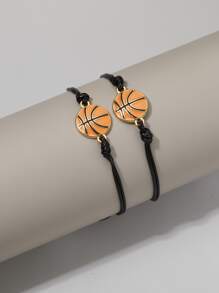 2入組男士籃球裝飾手環龐克嘻哈風格 - 彩色 - 查看 1