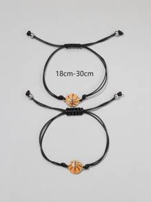 2入組男士籃球裝飾手環龐克嘻哈風格 - 彩色 - 查看 3