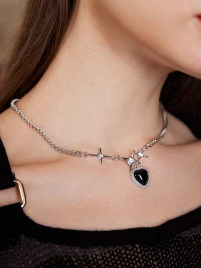 Goth Heart Decor Necklace