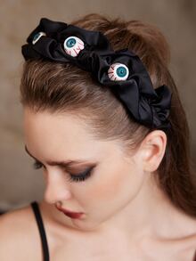 ROMWE Goth Eye Decor Headband - Black - View 3