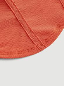 SHEIN MOD Solid Ruched Asymmetrical Hem Cami Top - Burnt Orange - View 4