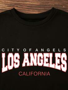 SHEIN LUNE 字母圖案加絨內裏運動衫