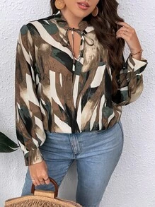 SHEIN LUNE Bluse mit Schleife am Ausschnitt