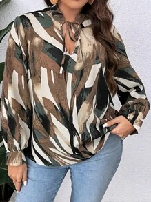 SHEIN LUNE Bluse mit Schleife am Ausschnitt