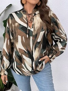 SHEIN LUNE Bluse mit Schleife am Ausschnitt