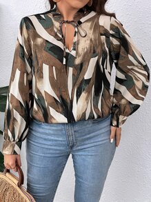 SHEIN LUNE Bluse mit Schleife am Ausschnitt