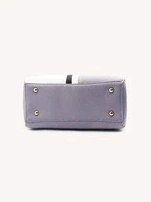 Colour Block Square Bag - Mauve Purple - View 3