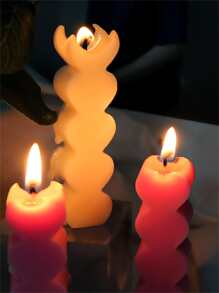 1pc Heart Candle Design DIY Silicone Mold - White - View 3