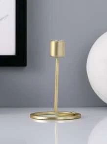 1pc Plain Candle Holder - Gold - View 1