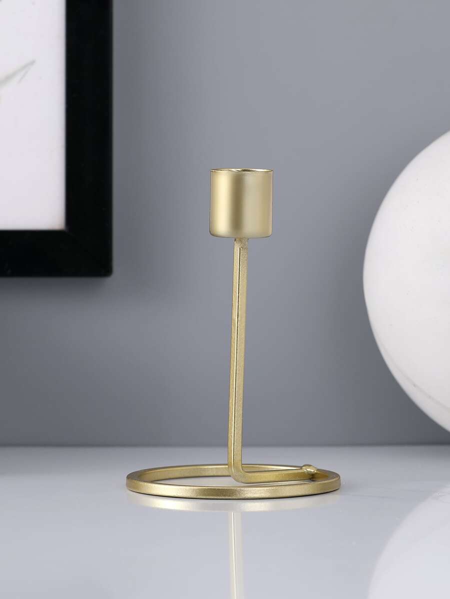 1pc Plain Candle Holder - Gold - View 1