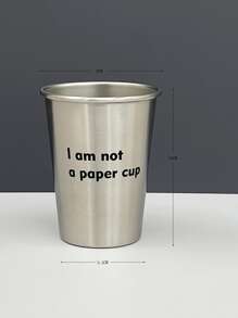 1入組標語圖案杯子 - 銀色 - 查看 2