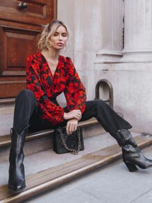 SHEIN Frenchy bodysuits Hoa Nhiều màu Thanh lịch - Nhiều màu - Xem 1