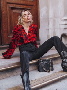 SHEIN Frenchy bodysuits Hoa Nhiều màu Thanh lịch - Nhiều màu - Xem 2